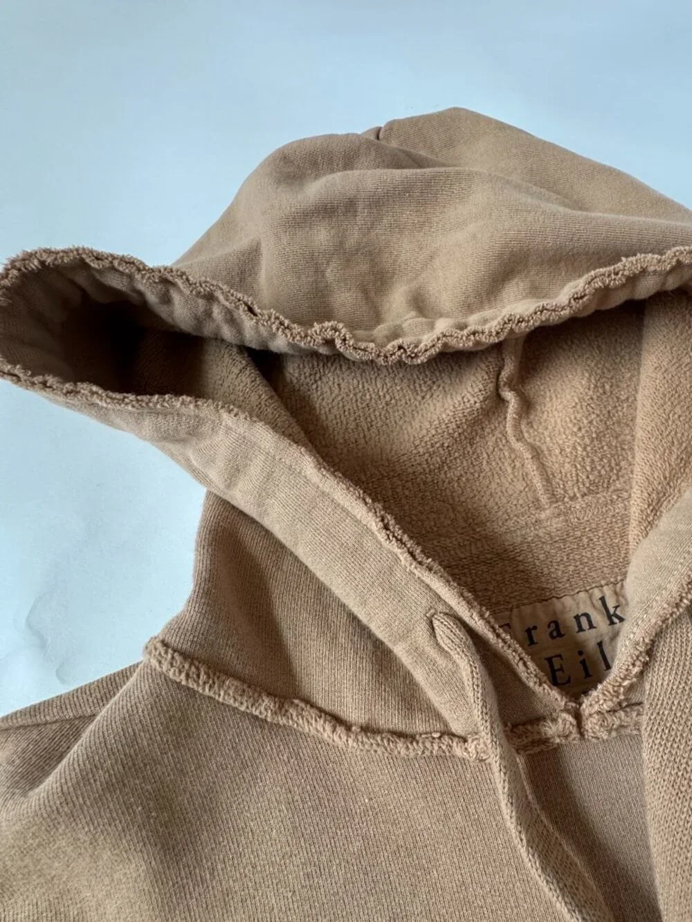 Frank & Eileen Womens S Kane Capelet Hoodie LAB521TF Camel Tan Sweatshirt - Picture 5 of 8